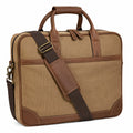 Aktentasche 40 cm aus Textilgewebe in Khaki Braun mit Schultergurt