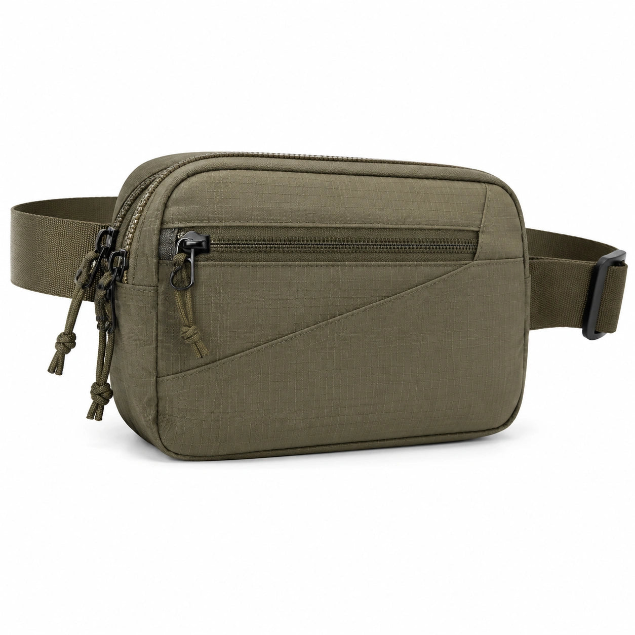 Hüfttasche 23 x 15 x 6 cm aus Polyester Olivgrün für Alltag mit Reißverschlusstaschen