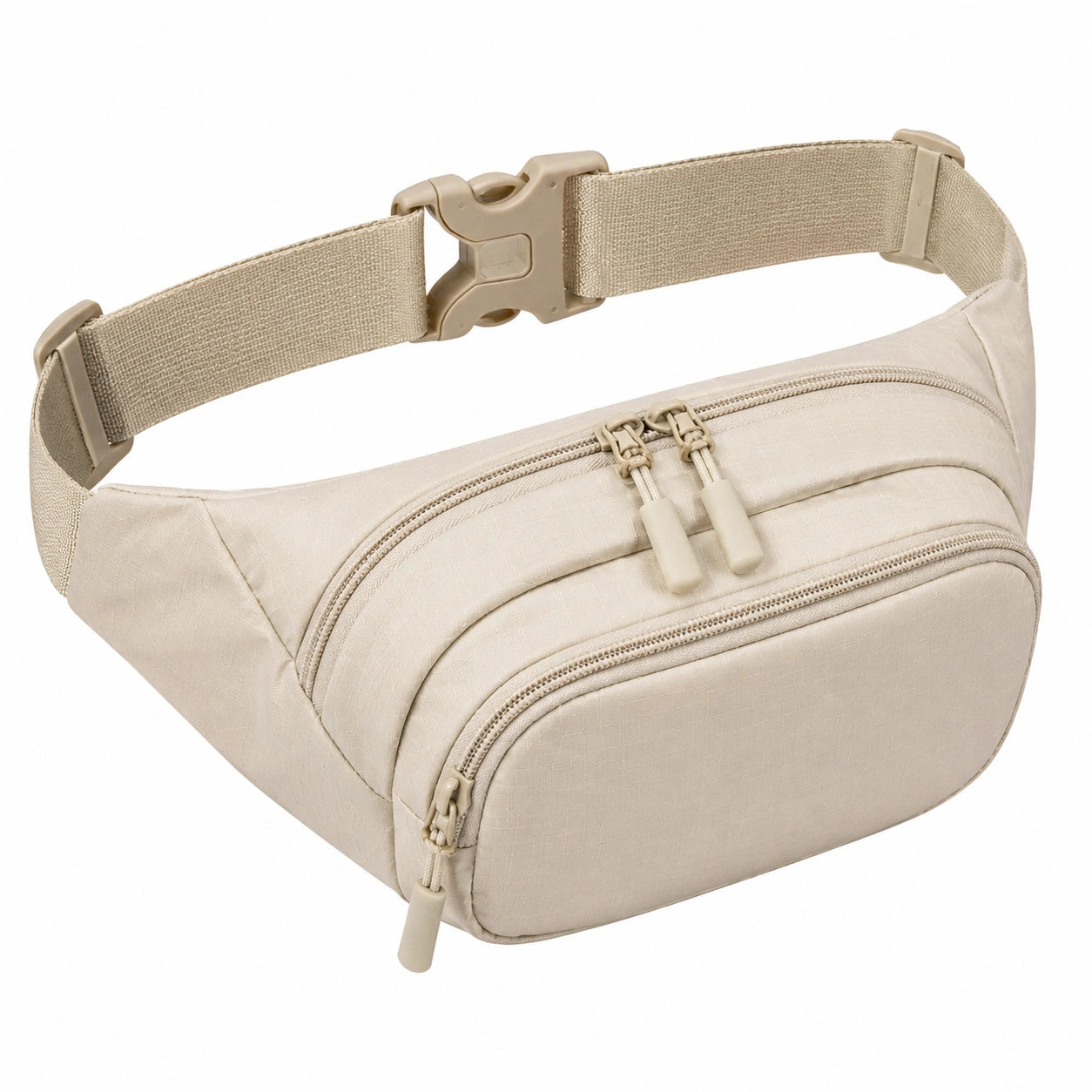 Gürteltasche 30 x 15 x 8 cm aus Textil Beige für Alltag mit verstellbarem Gurt