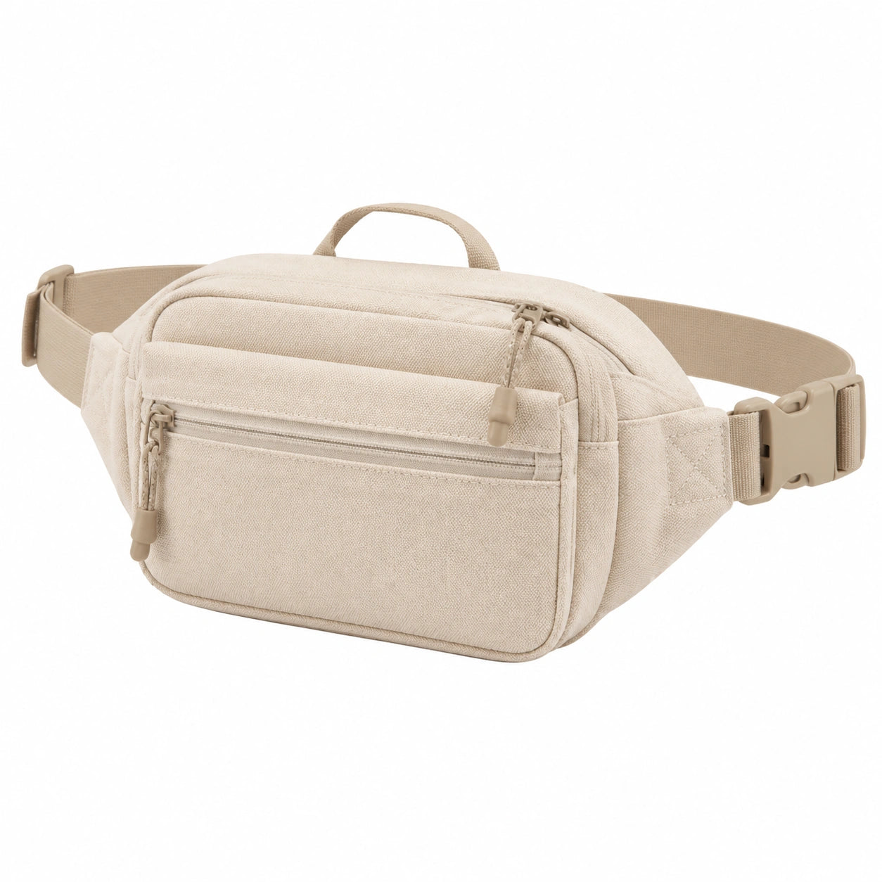 Gürteltasche 25 x 7 x 15 cm aus Textil in Beige mit Reißverschluss