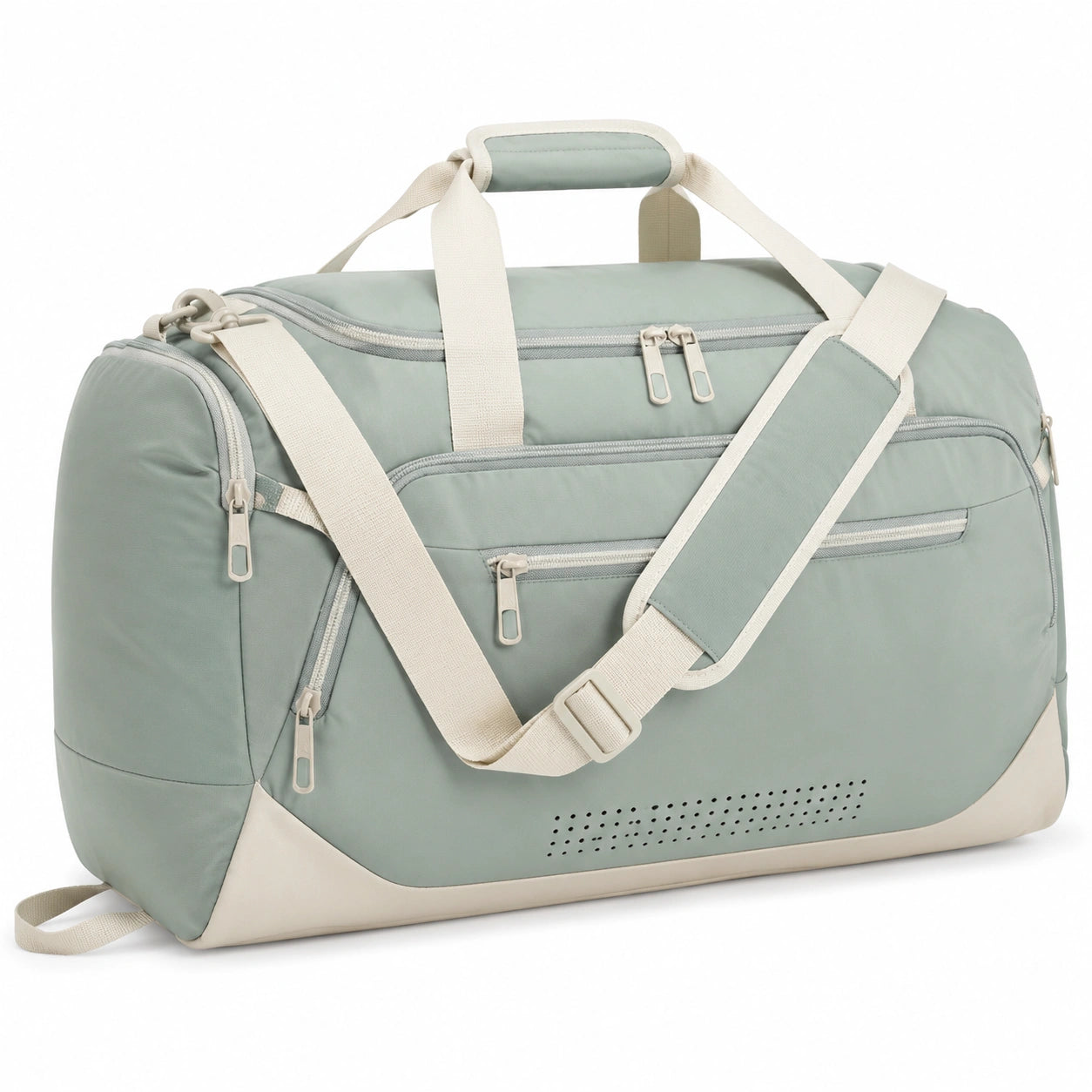 Sporttasche 50 x 25 x 30 cm Textil Salbeigrün Reisetasche mit Schultergurt