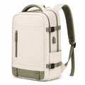 Rucksack 30 x 15 x 45 cm aus Kunstfaser Beige Olivgrün mit Laptopfach