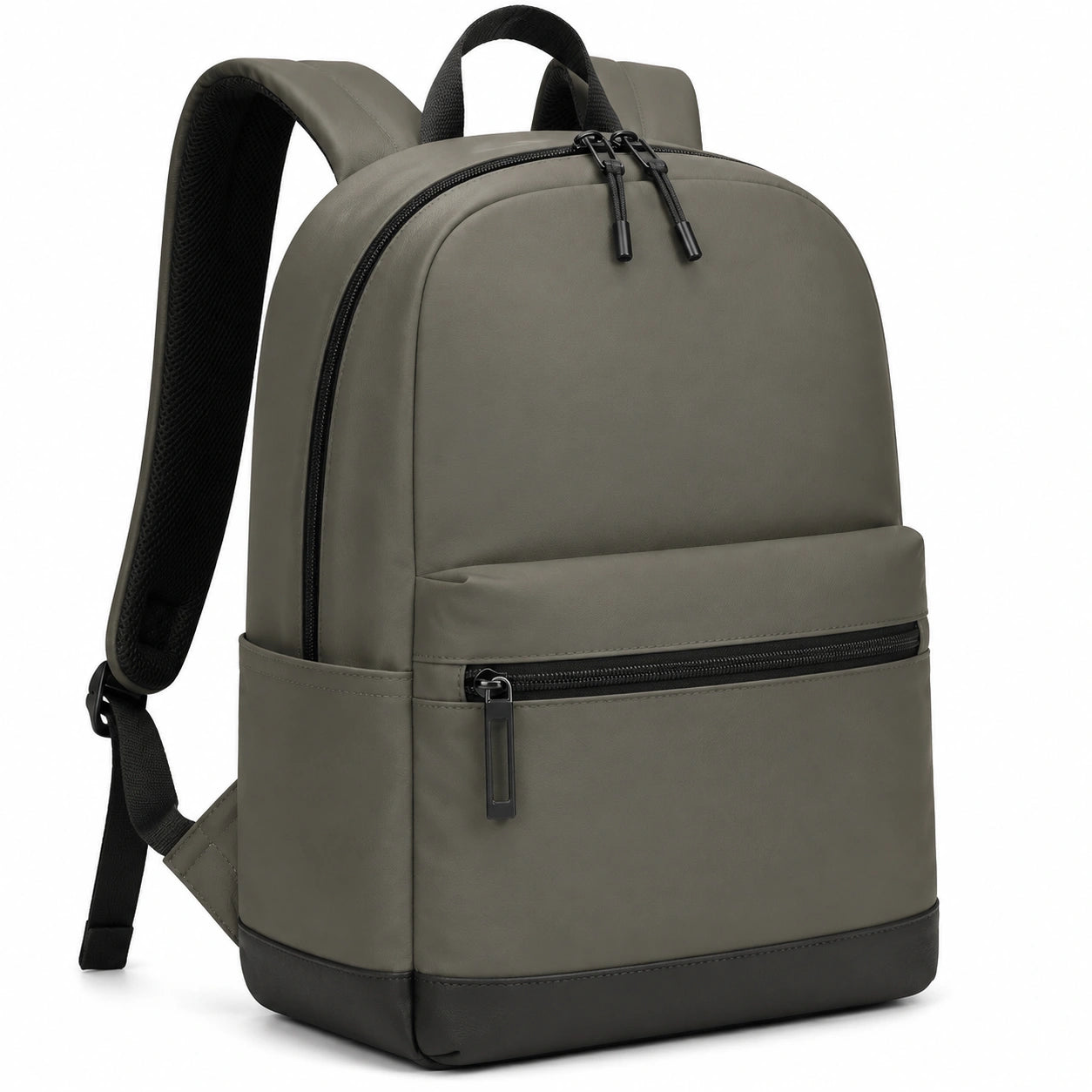 Rucksack 30 x 15 x 42 cm Synthetik Olivgrün mit Reißverschluss und gepolsterten Schultergurten